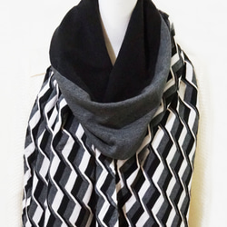 スカーフNo.108 *灰階。Gray Scale* 設計師手作立體織紋黑白灰階造型圍巾 披肩 第5張的照片