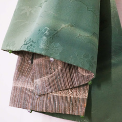 [SOLD]No.181 *天上人間*日本古董絹絲綠色漸層多層次雲朵星星圍巾披節施華洛世奇水鑽 粉晶和東陵玉的組合 第2張的照片