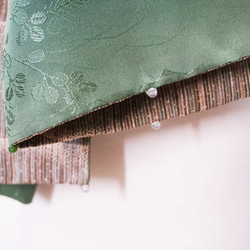 [SOLD]No.181 *天上人間*日本古董絹絲綠色漸層多層次雲朵星星圍巾披節施華洛世奇水鑽 粉晶和東陵玉的組合 第8張的照片