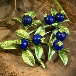 Jul’s尋愛綺夢-vintage*小藍莓*全新品超新鮮大自然擬真藍莓果實別針 胸針 第4張的照片