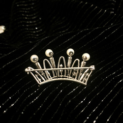 Jul’s尋愛綺夢-vintage*公主的皇冠*稀有優雅細緻天然珍珠萊茵石水鑽銀色氣質皇冠別針 胸針 第6張的照片