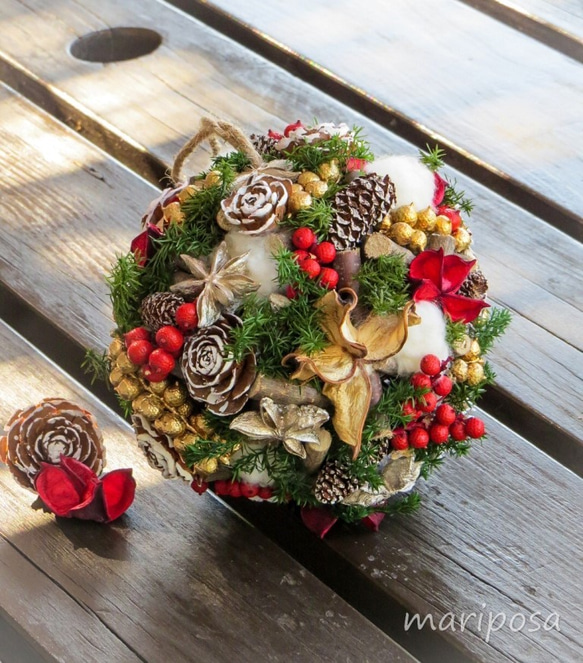 クリスマスに。クリスマスボール ナチュラルウッド 森の香りを楽しむ  