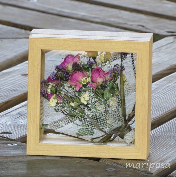 季節限定・オーデコロンミントとピンクミニローズ花束スワッグブーケ ～ ・透明感とお花を楽しむフラワーインテリア 2枚目の画像