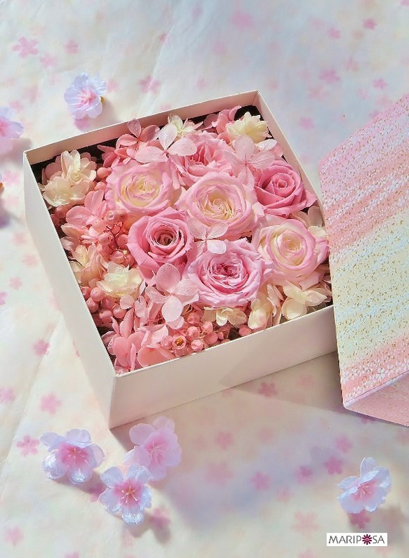 桜色のフラワーボックス～花かすみ～  桜柄ボックス 2枚目の画像