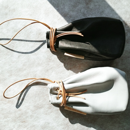 受注製作 [three fifteen drawstring bag -deer skin