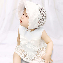 PUREST baby collection 皇家蕾絲小公主的華麗裝扮｜蝴蝶結禮服+蕾絲帽子｜寶寶彌月禮盒．滿月禮首選 第2張的照片