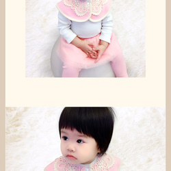 PUREST baby collection｜芭比小公主的寶盒裝扮｜獨家領片式設計｜蕾絲裝飾圍兜｜粉色 第3張的照片