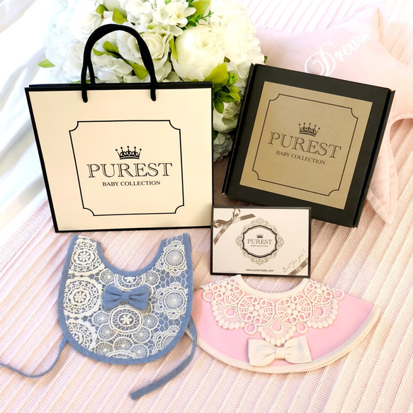 PUREST baby collection 蕾絲小公主兜粉美 禮盒組/寶寶彌月 生日 週歲 禮物 送禮 首選 第6張的照片