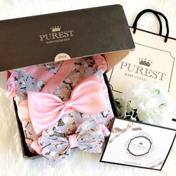 PURESTベビーコレクションピンクハピネスさくらのフラワープリンセス＋フリルノースリーブスタイルギフトセット・・・赤ちゃんの誕 5枚目の画像