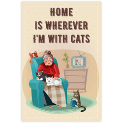 Poster • tw丨Home is wherever I'm with Cats 2/插畫/掛畫/海報/尺寸可客製 第3張的照片