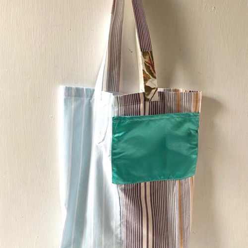 totebag /ヴィンテージ ストライプのペラペラトートバッグ □tf