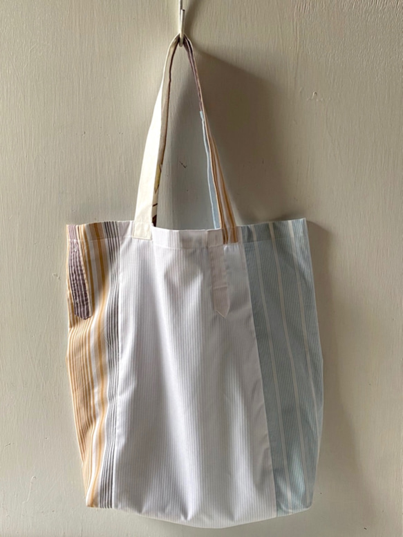 totebag /ヴィンテージ ストライプのペラペラトートバッグ    ■tf-362 2枚目の画像