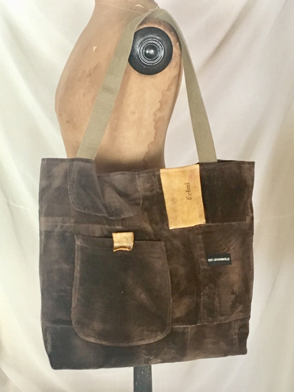 tote bag/ヴィンテージベロアのトートバッグ    ■tf-287 5枚目の画像