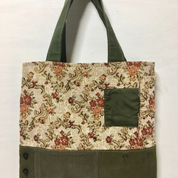 tote bag/ヴィンテージ 花柄　ミリタリートートバッグ ■tf-293 2枚目の画像