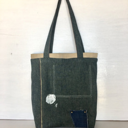 totebag / vintage indigo亞麻手提包■tf-320-DM航班免費送貨 - 第2張的照片