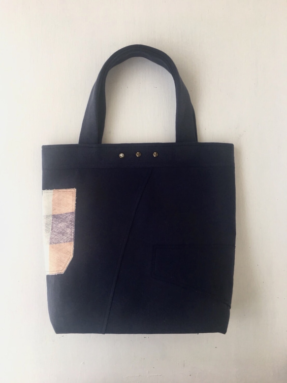 totebag /ヴィンテージ パステルカラーチェックのトートバッグ    ■tf-327 2枚目の画像