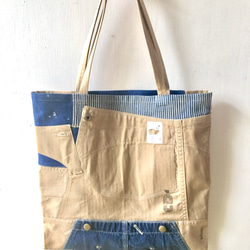 totebag /復古牛仔布和山核桃手提包■tf-332 第2張的照片