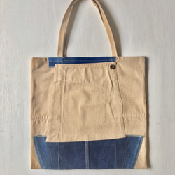 totebag /復古牛仔布和山核桃手提包■tf-332 第3張的照片