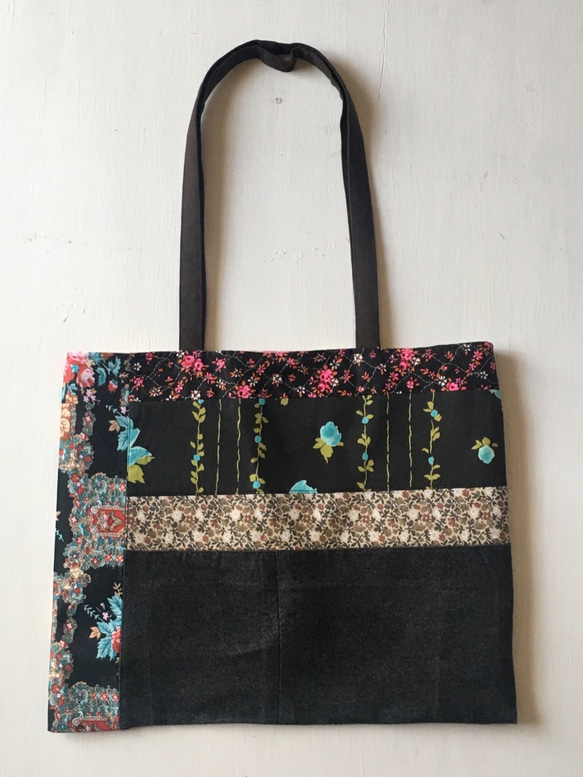 totebag /ヴィンテージ 花柄トートバッグ    ■tf-335 10枚目の画像