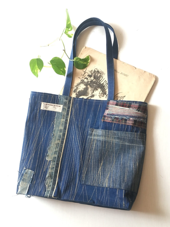 totebag /ヴィンテージ デニムのトートバッグ    ■tf-346 1枚目の画像