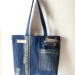 totebag /ヴィンテージ デニムのトートバッグ    ■tf-346 6枚目の画像