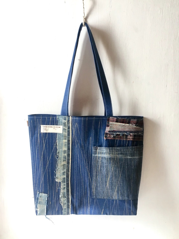 totebag /ヴィンテージ デニムのトートバッグ    ■tf-346 6枚目の画像