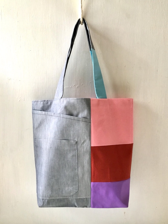 totebag /ヴィンテージ カラフルトートバッグ    ■tf-350 2枚目の画像