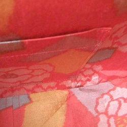 【！旧作売切 最終価格！】kimonoリメイク がま口 ハンドバック (オクラ) 8枚目の画像