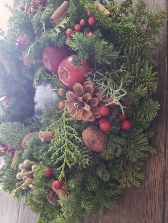 ヒメリンゴとサンキライのred wreath 3枚目の画像