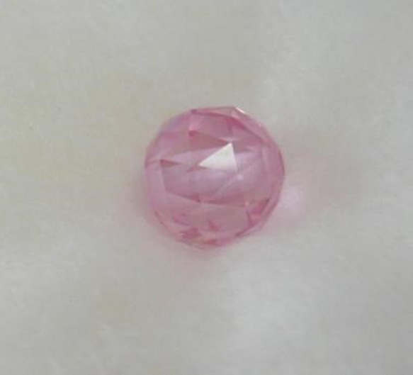 合成石 ピンク(ミラーボールCZ･片穴)４φ(３個入り） 1枚目の画像
