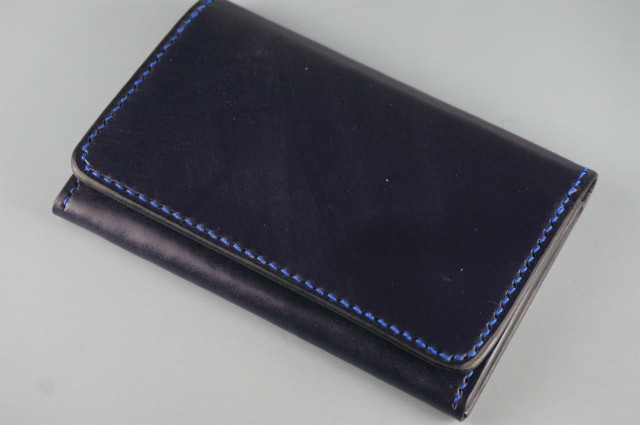 風琴マチ名刺入れ（ブライドルレザー_紺）