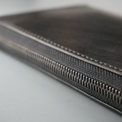 かおりんさま専用　長財布　ラウンドファスナー　ブライドルレザー　黒　編み込み THIN BRIDLE(シンブライドル) ラウンドファスナー長財布