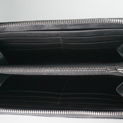 かおりんさま専用　長財布　ラウンドファスナー　ブライドルレザー　黒　編み込み 3色】ZOO(ズー) 財布 長財布 サメ革 ラウンドファスナー ロング