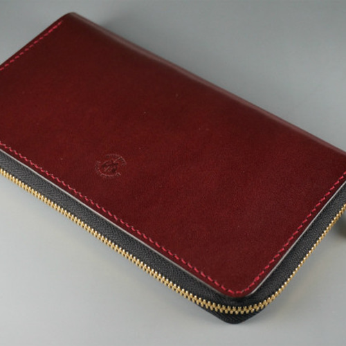 ラウンドファスナー長財布（栃木レザーワイン） 長財布 ダブルムーン