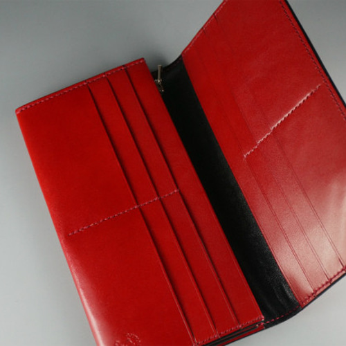 長財布（栃木レザー赤） 長財布 ダブルムーン 通販 3010521｜Creema