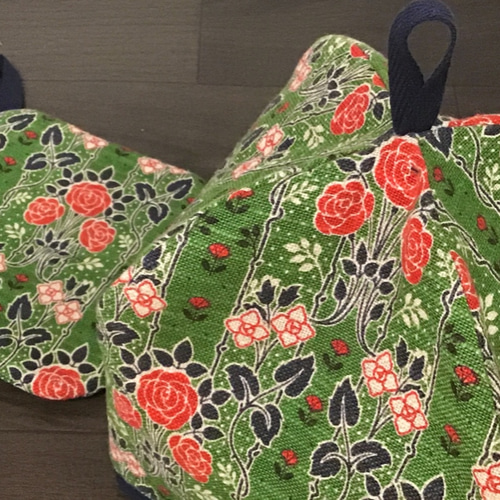 【オーダー用ページ】鍋つかみ　ティーポットカバー ローズガーデン☆選べる5色☆立体ティーコゼ＆マットセット