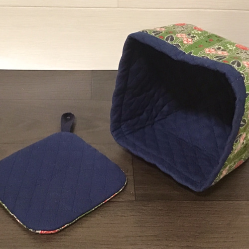 【オーダー用ページ】鍋つかみ　ティーポットカバー フェアアイル風☆立体ティーコゼ＆マットセット☆ティーポット