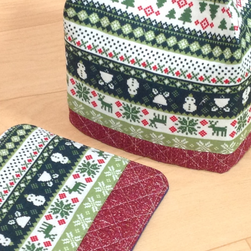 フェアアイル風☆立体ティーコゼ＆マットセット☆ティーポット