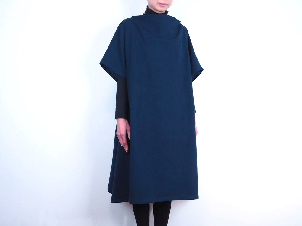 Kimamaルーズネックワンピース（木綿 濃紺）【受注生産対応】