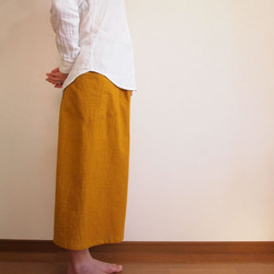 褲裙（木棉 芥黃）【訂單製作】 第3張的照片