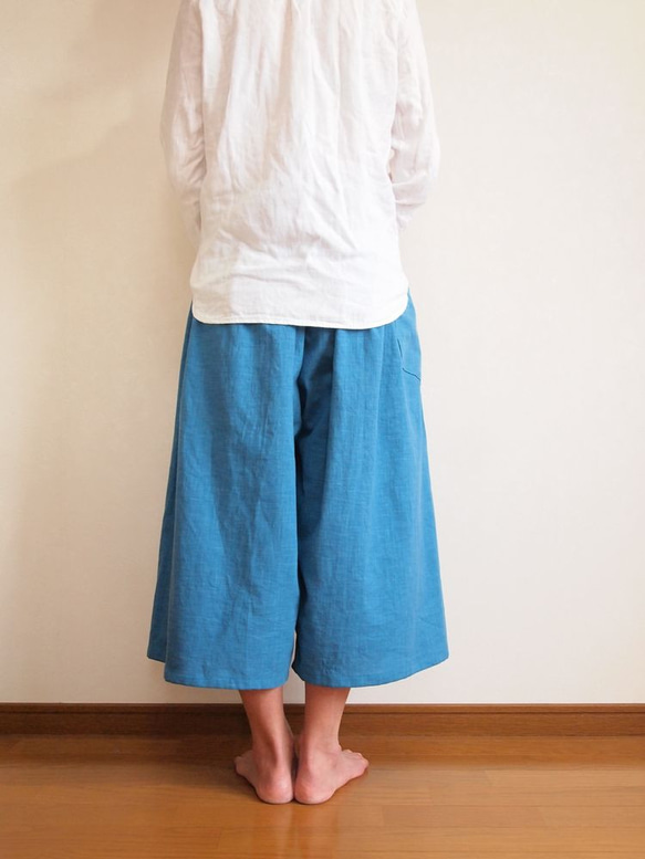 褲裙（木棉 薄藍）【訂單製作】 第4張的照片