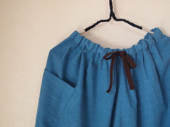 褲裙（木棉 薄藍）【訂單製作】 第5張的照片