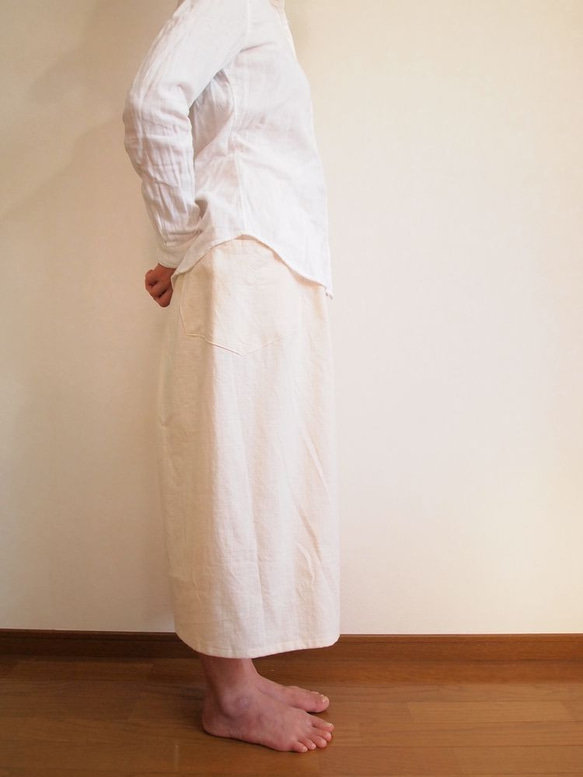 褲裙（木棉 原色）【訂單製作】 第3張的照片