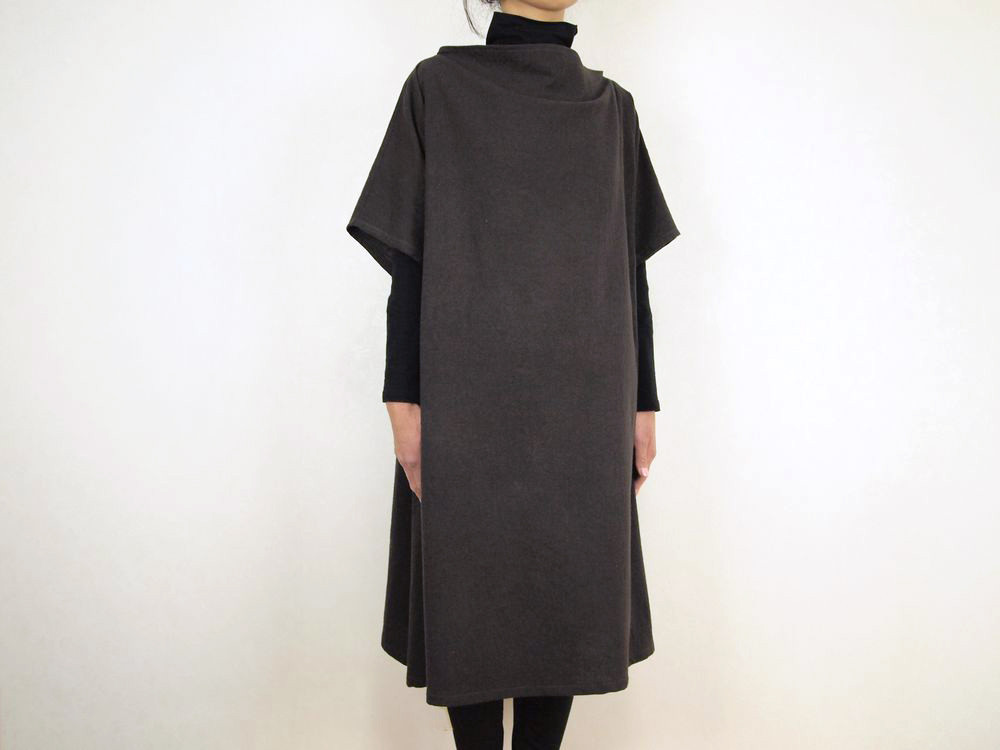 Kimamaルーズネックワンピース（木綿 錆紫）【受注生産対応】