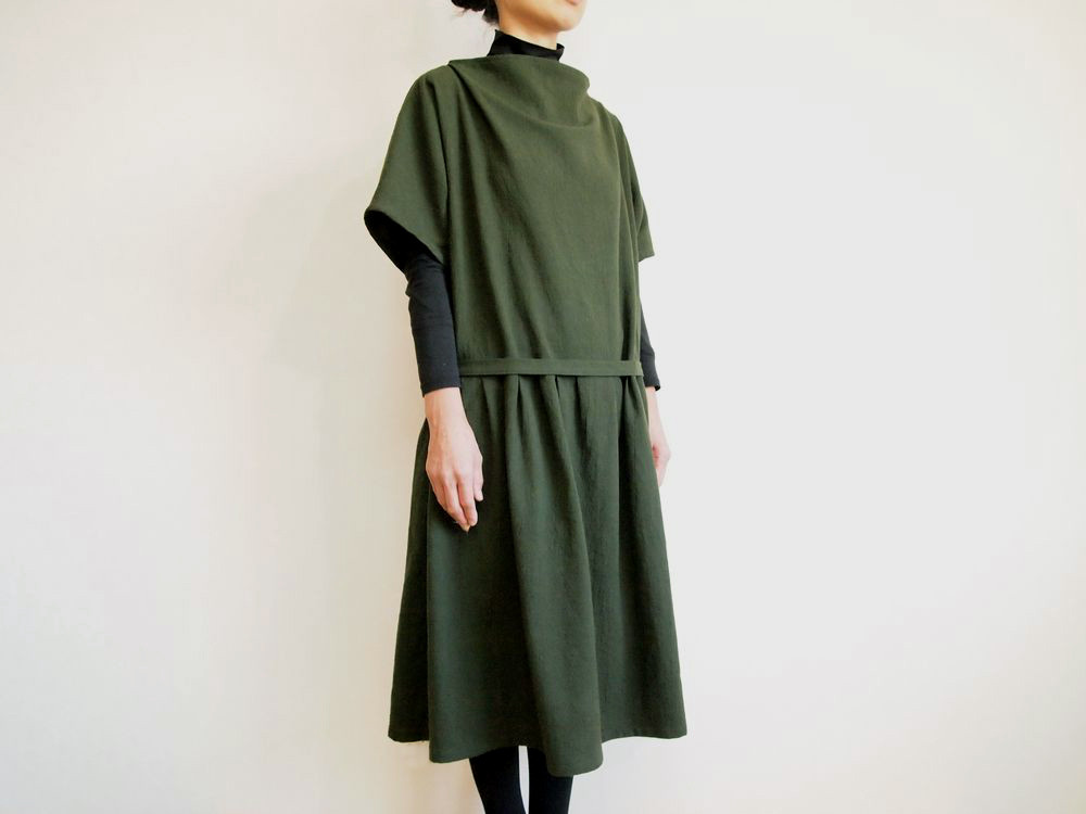 Kimamaローウェストワンピース（木綿 松葉）【受注生産対応】