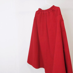 Kimamaフレアスカート（木綿 赤）【受注生産対応】 6枚目の画像