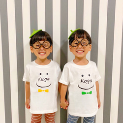 ビッグロゴ にこちゃん 名前入れ Tシャツ お揃いコーデ 名入れTシャツ 5枚目の画像