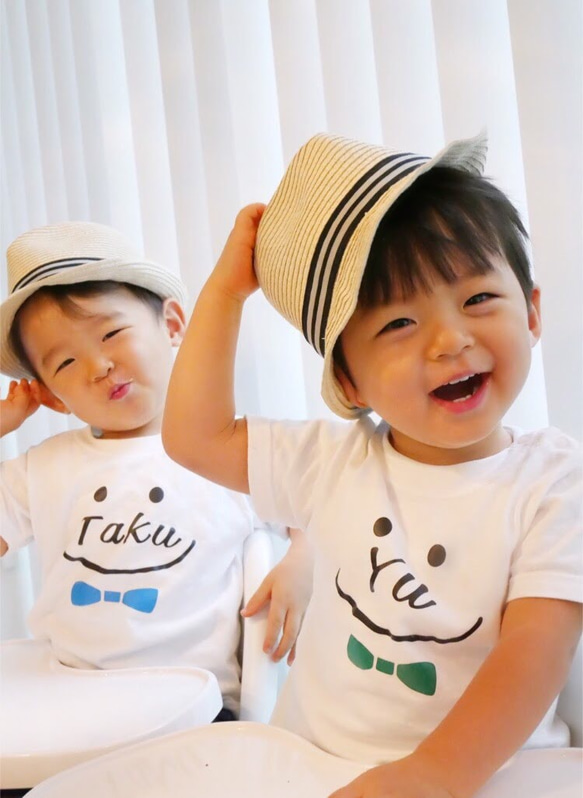 【送料無料】選べるデザイン!!  にこちゃん 名前入れ 名前入りTシャツ 4枚目の画像