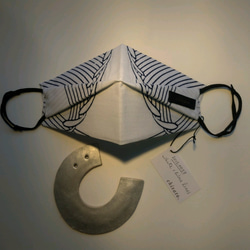 オリガミマスク　浴衣　綿100％　エコデザイン 20120058 origami mask 1枚目の画像