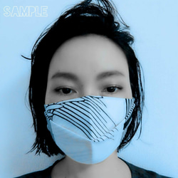オリガミマスク　浴衣　綿100％　エコデザイン 20120042 origami mask 7枚目の画像